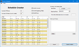 Team Pairing Schedule Software