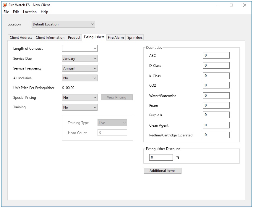 Fire Extinguisher Estimating Software Bid Sheet