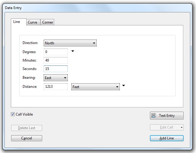 Metes and Bounds Data Entry