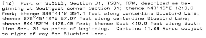 Metes and Bounds Legal Description