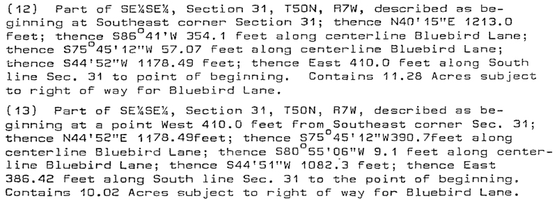 Metes and Bounds Legal Description