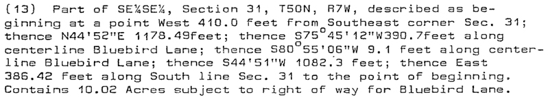 Metes and Bounds Legal Description