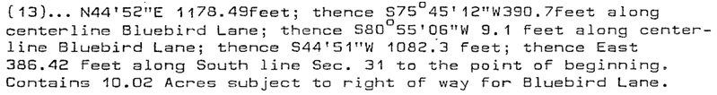 Metes and Bounds Legal Description