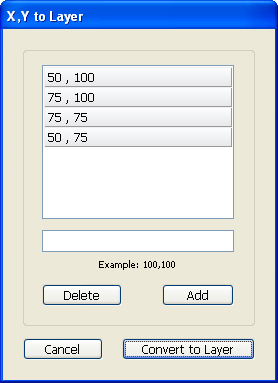 Metes and Bounds X,Y to Layer