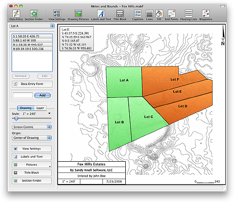 Small Legal Description Plotter and Legal Description Mapping Software.