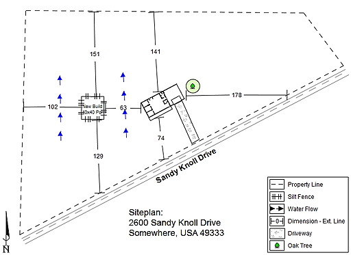 Metes and Bouunds Site Plan Software.