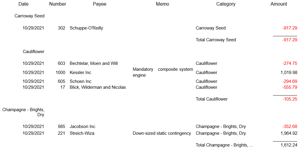 Accounting Software Report Screenshot